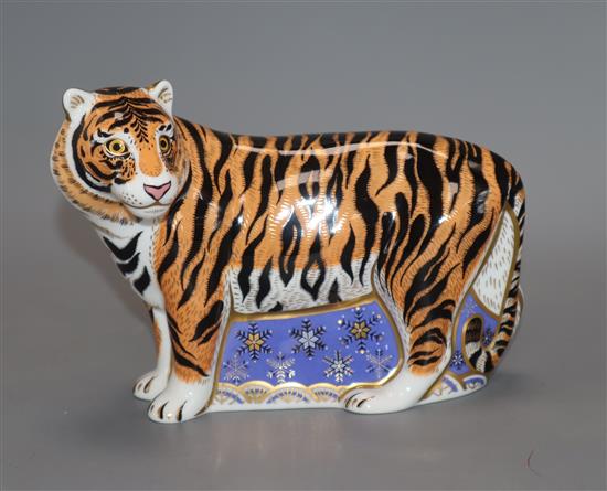 A Royal Crown Derby Siberian Tiger paperweight,